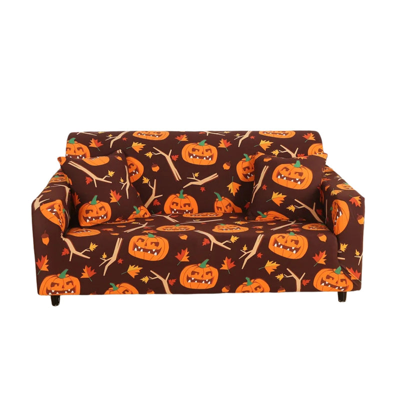 Anyseat  Sofa Cover Halloween Pumpkin Design Stretchable Non Slip Slipcover
