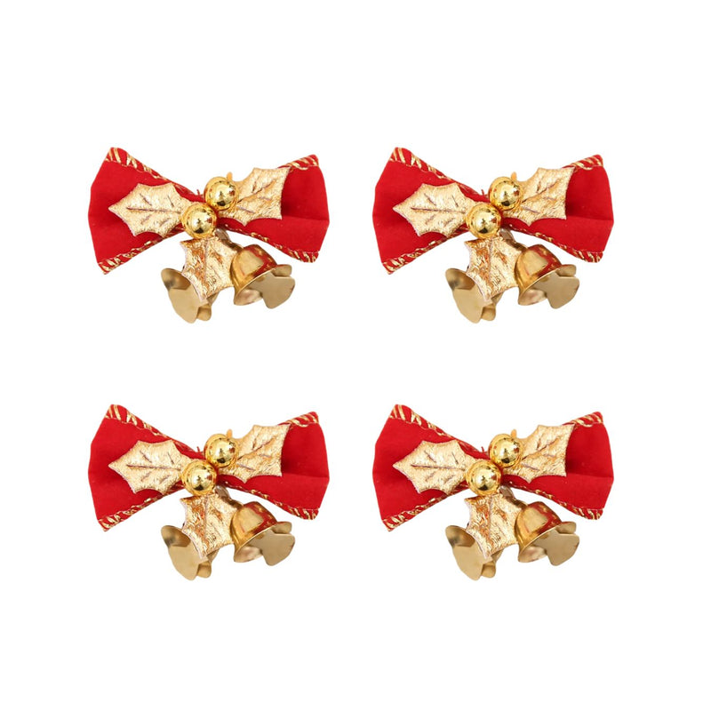 ANYHOUZ Christmas Golden Red Bow Bell Ornament Hanging Pendant