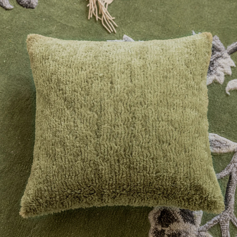 Anypillow Plain Shaggy Plush Decorative Cushion Cover – Soft Throw Pillowcase for Sofa & Bed