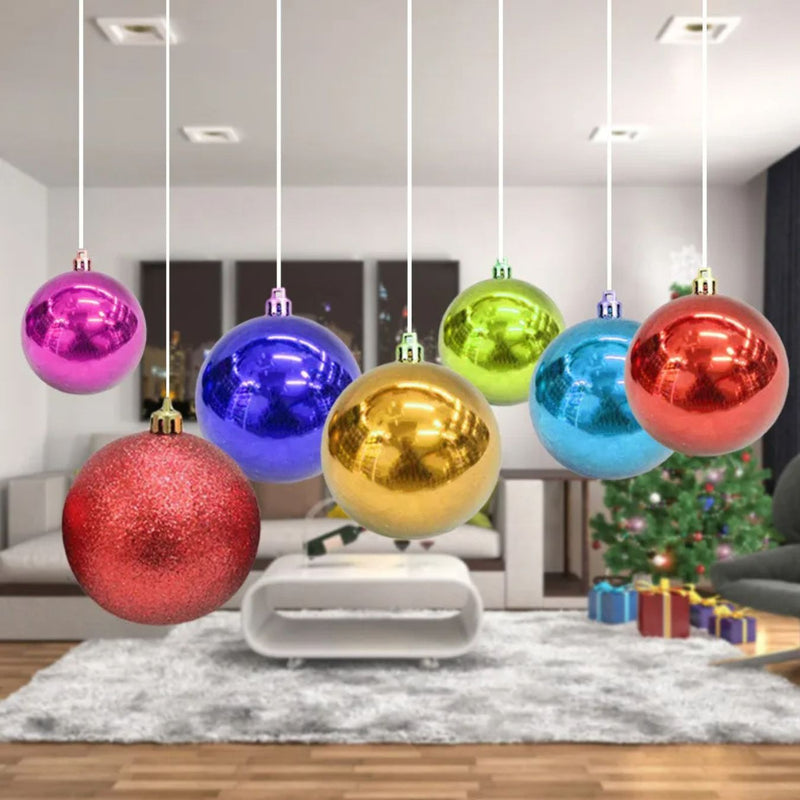 ANYDECO Christmas Balls White Shiny Hanging Décor Ornaments