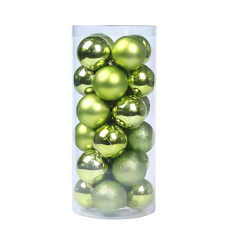 ANYDECO  Christmas Balls Metal Green Shiny Hanging Décor Ornaments