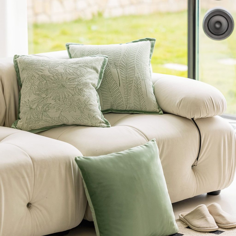 Anypillow Leaf Embroidered Plush Pillowcase Cushion