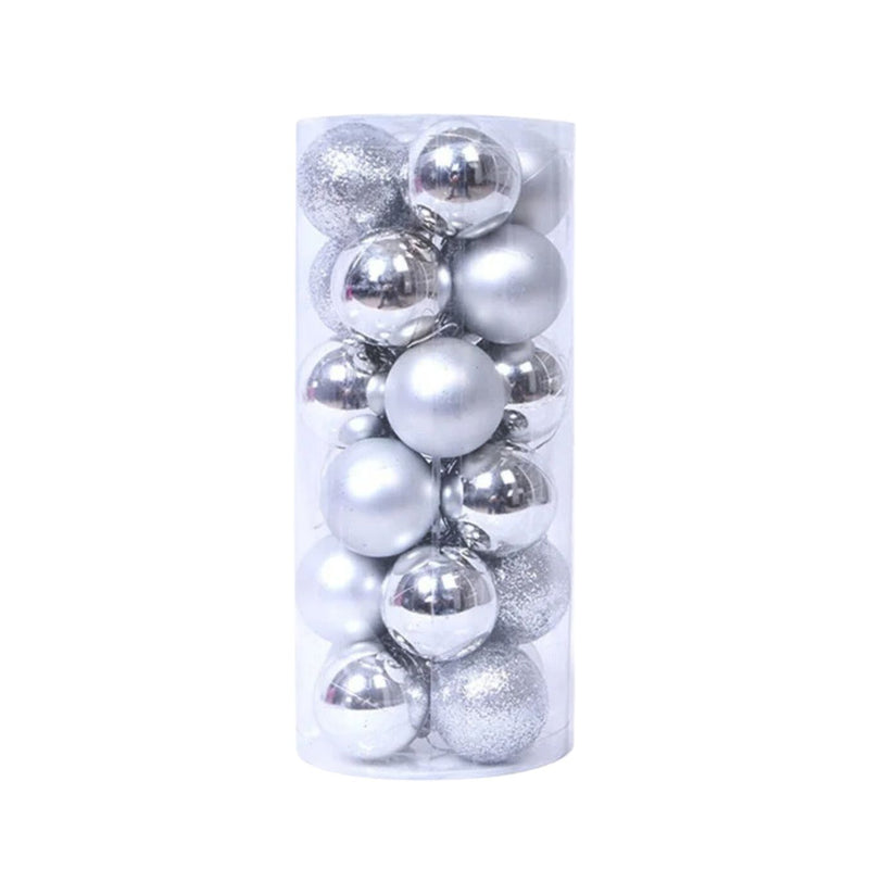 ANYDECO Christmas Balls Silver Shiny Hanging Décor Ornaments