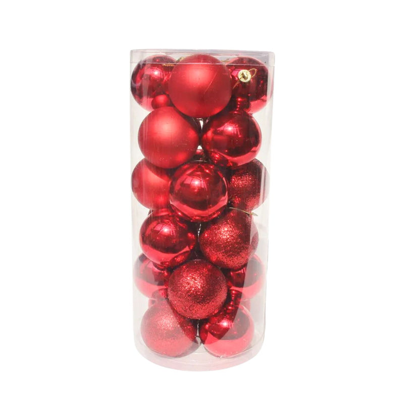 ANYDECO Christmas Balls Red Shiny Hanging Décor Ornaments