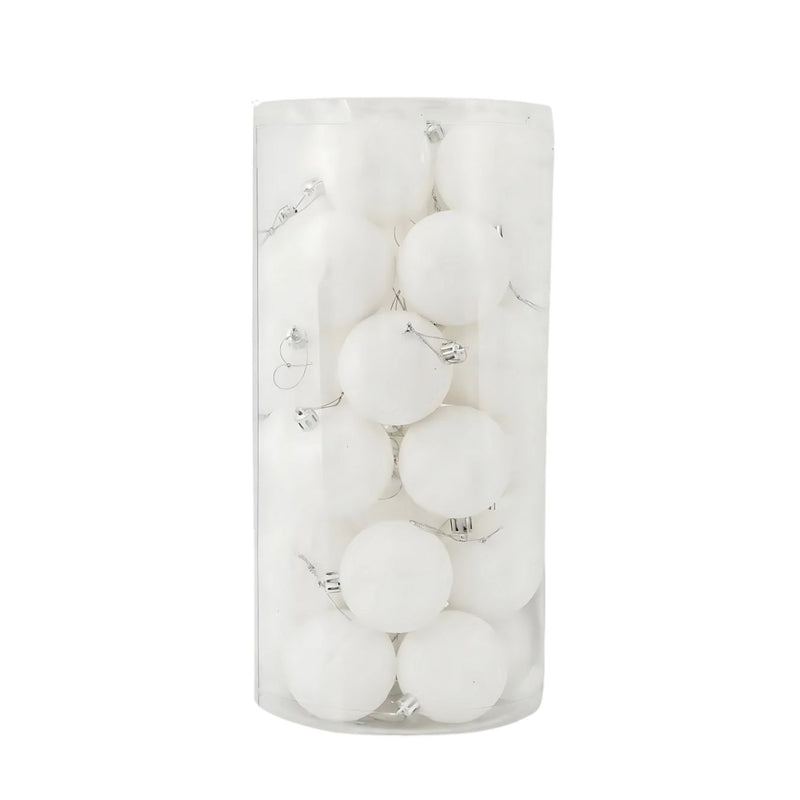 ANYDECO Christmas Balls White Shiny Hanging Décor Ornaments