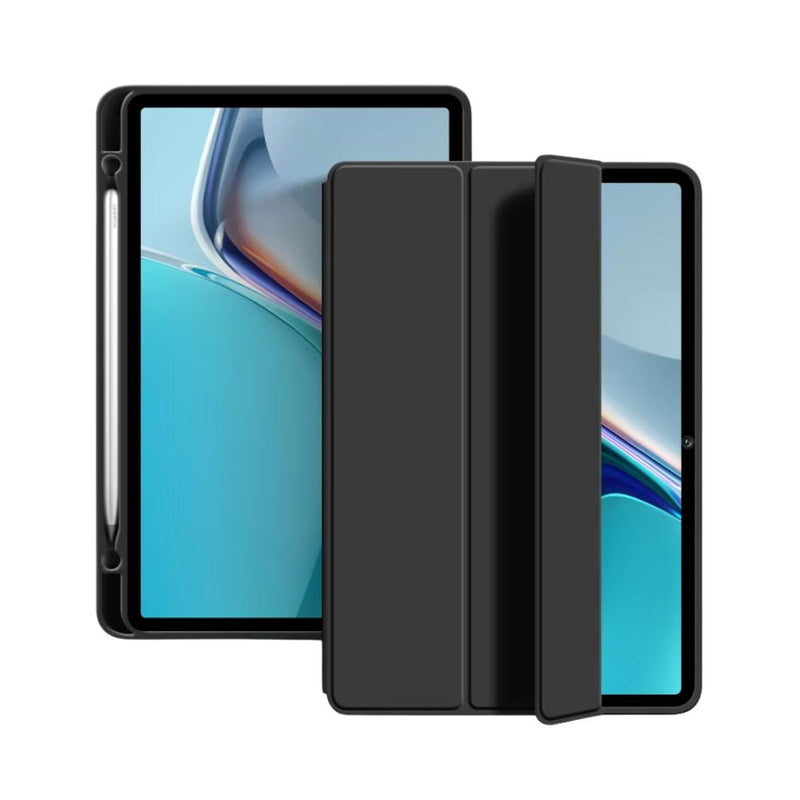 ANYMOB Huawei Tablet Case Black with Stylus Holder Silicone Cover for Matepad 11 2021 2023