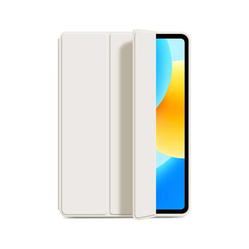 ANYMOB Huawei Tablet Case Cream White with Ultra Thin PU Leather Stand Matepad Cover