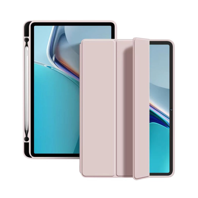 ANYMOB Huawei Tablet Case Pink with Stylus Holder Silicone Cover for Matepad 11 2021 2023