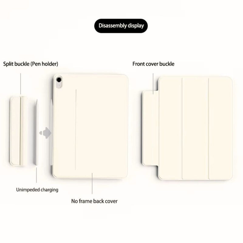 ANYMOB iPad Case Ice Blue PU Velvet Smart Folio Magnetic Clip Protective Cover with 10th 10.9 film