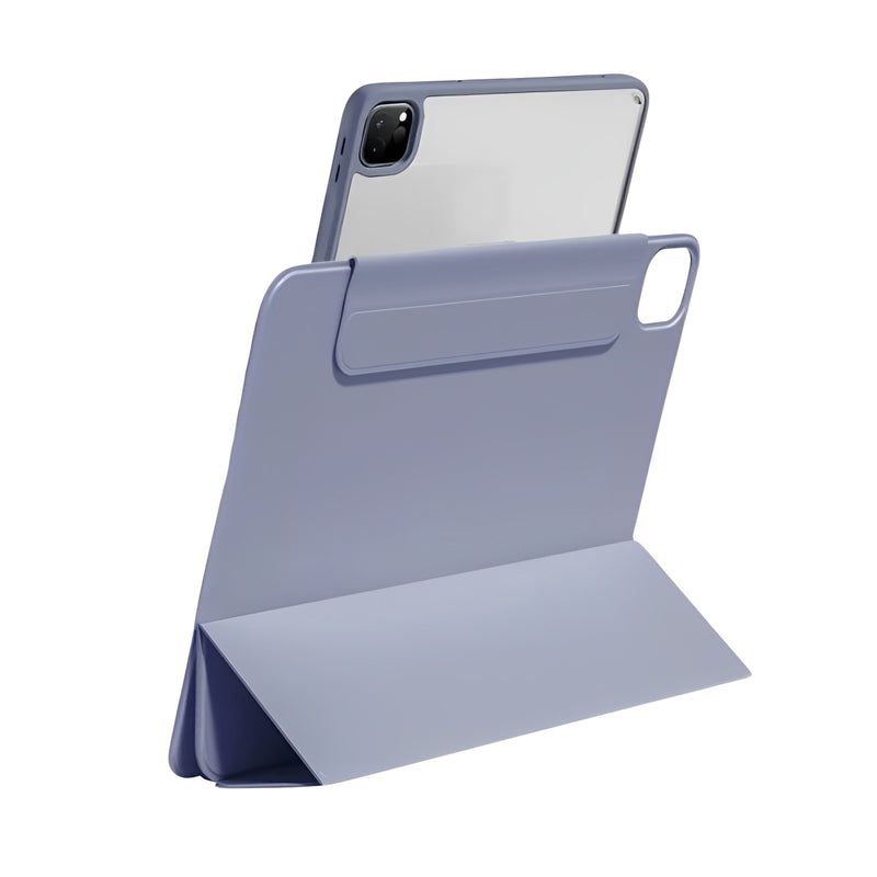 ANYMOB iPad Case Lavender Magnetic Detachable PU Acrylic Transparent Protective Cover for Air 11 M2 2024