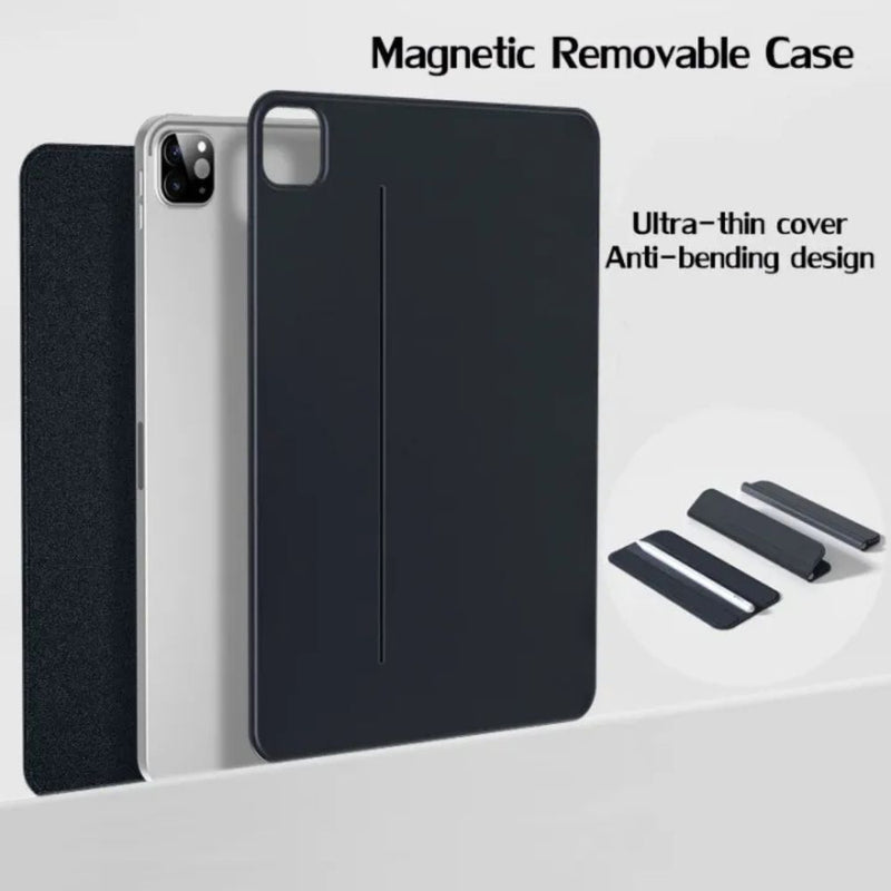 ANYMOB iPad Case Black Leather Smart Folio with Magnetic Clip Protective Cover