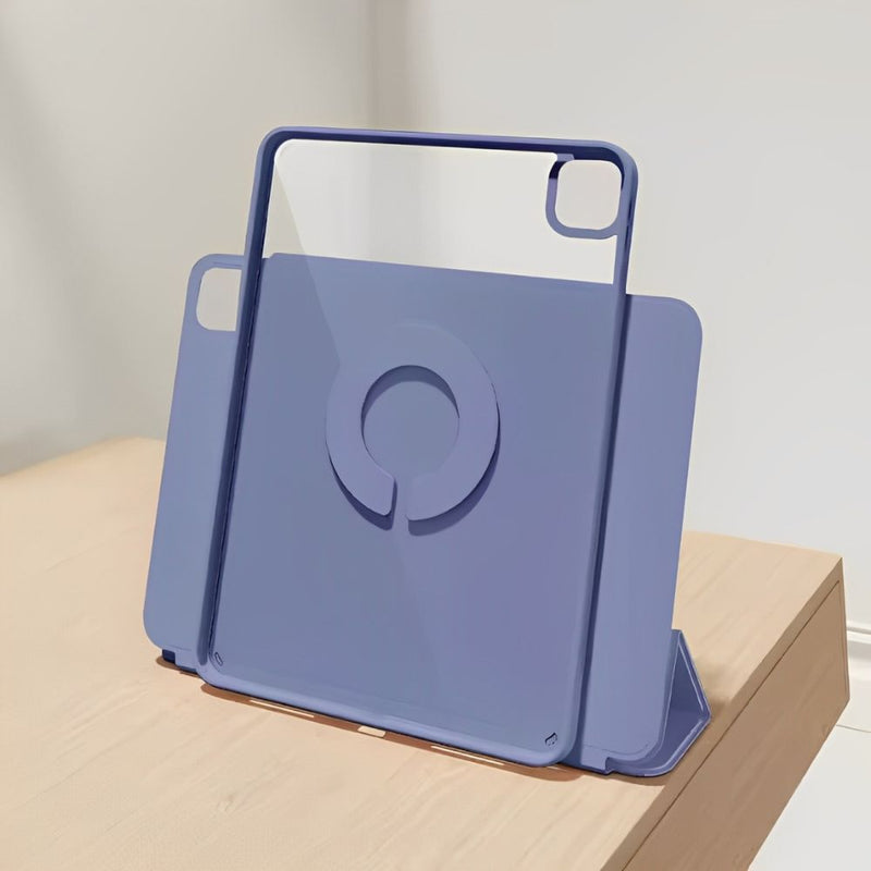 ANYMOB iPad Case Lavender Magnetic Detachable PU Acrylic Transparent Protective Cover for Air 11 M2 2024