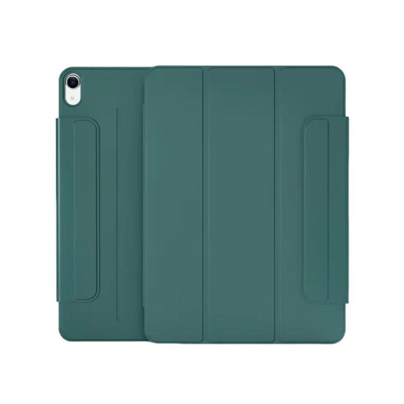 ANYMOB iPad Case Dark Green PU Velvet Smart Folio Magnetic Clip Protective Cover with 10th 10.9 film