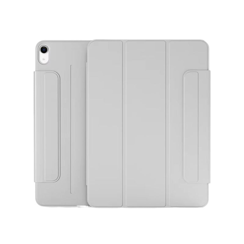 ANYMOB iPad Case Haze Grey PU Velvet Smart Folio Magnetic Clip Protective Cover with 10th 10.9 film