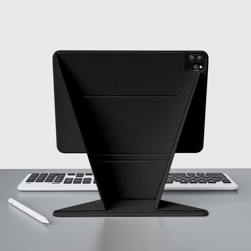 ANYMOB iPad Case Black Magnetic Clamp Folding Adjustable Stand Bracket Cover