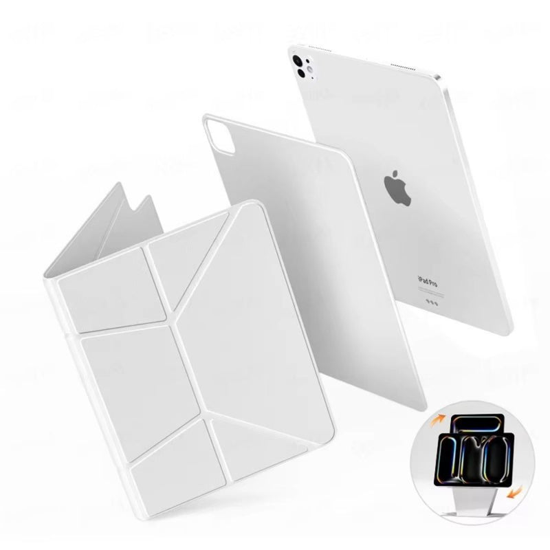 ANYMOB iPad Case Grey White Magnetic Clamp Folding Adjustable Stand Bracket Cover