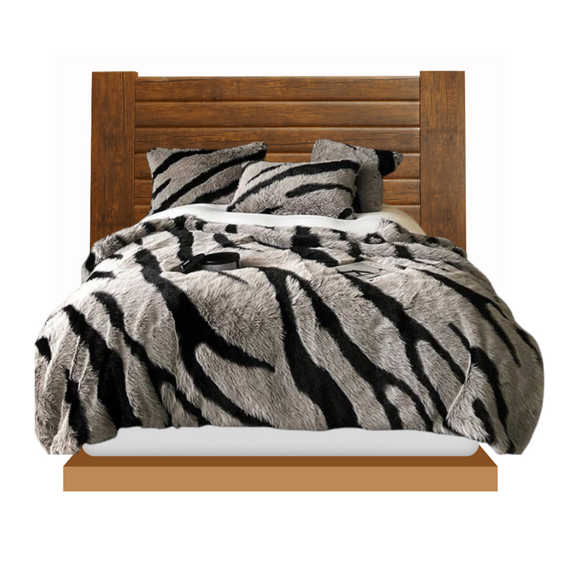 Anycozy White Zebra Plush Fur Soft Warm Autumn Throw Blanket