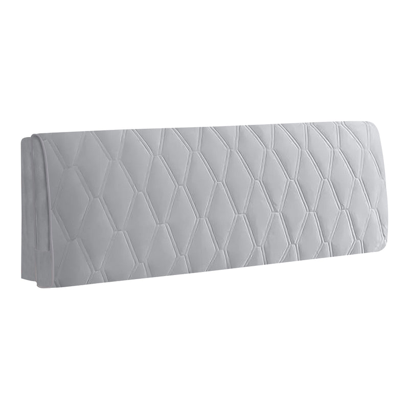 Anycozy Headboard Cover Light Gray Zigzag Pattern Super Soft Smooth Quilted Velvet Bed Back Dust Protector Cover 160x70cm