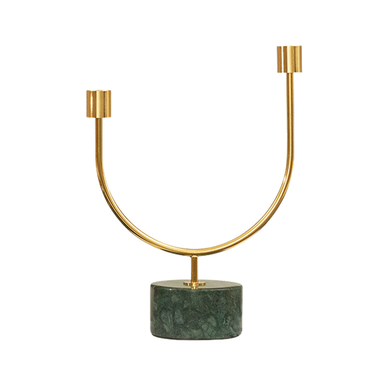 ANYDECO Luxury Gold Metal – U Shape Candle Holder Flower Vase Sculpture for Living Room, House Display & Elegant Crafts Ornaments