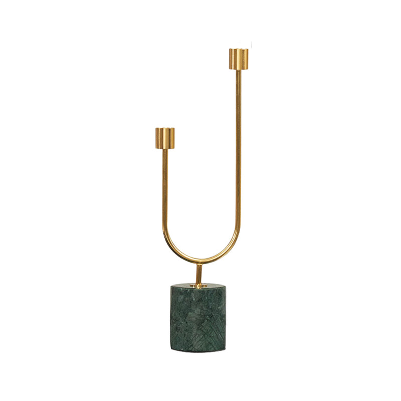 ANYDECO Luxury Gold Metal – U Shape Candle Holder Flower Vase Sculpture for Living Room, House Display & Elegant Crafts Ornaments