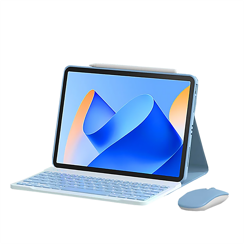 ANYMOB  iPad Case Ice Blue Detachable Magnetic Bluetooth Keyboard with Mouse and Protective Cover