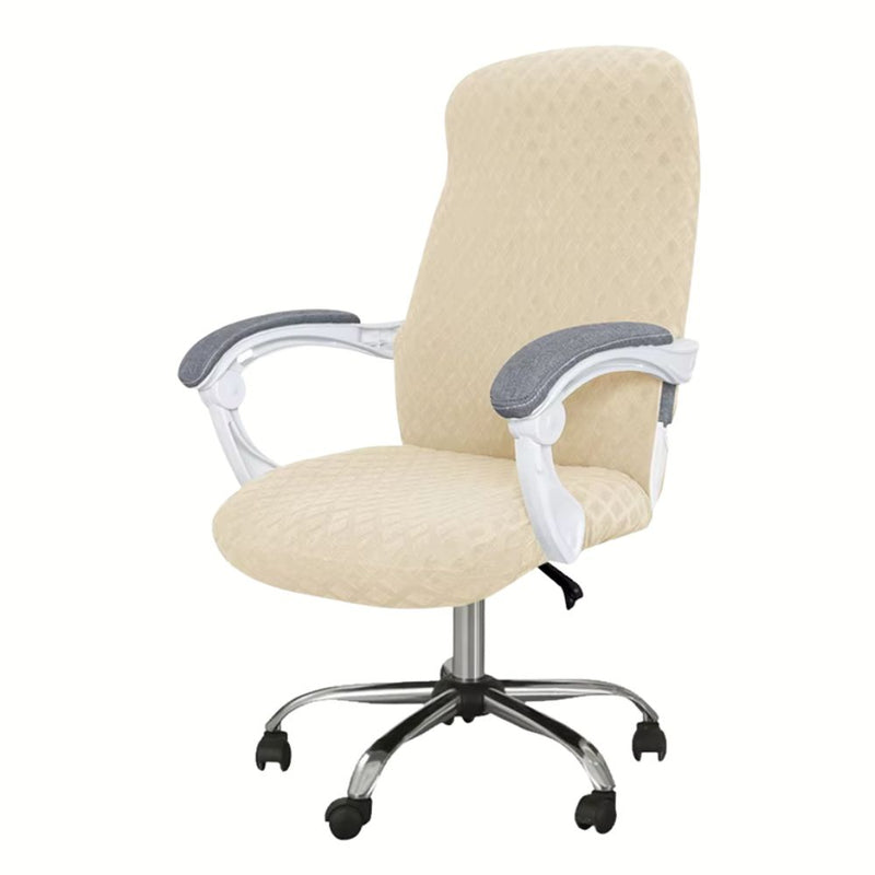 Anyseat Office Chair Cover Beige Waterproof Anti Dirt Stretchable Spandex Jacquard Slipcover