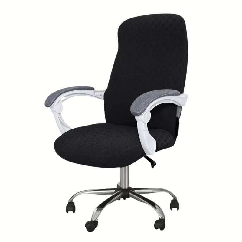 Anyseat Office Chair Cover Black Waterproof Anti Dirt Stretchable Spandex Jacquard Slipcover