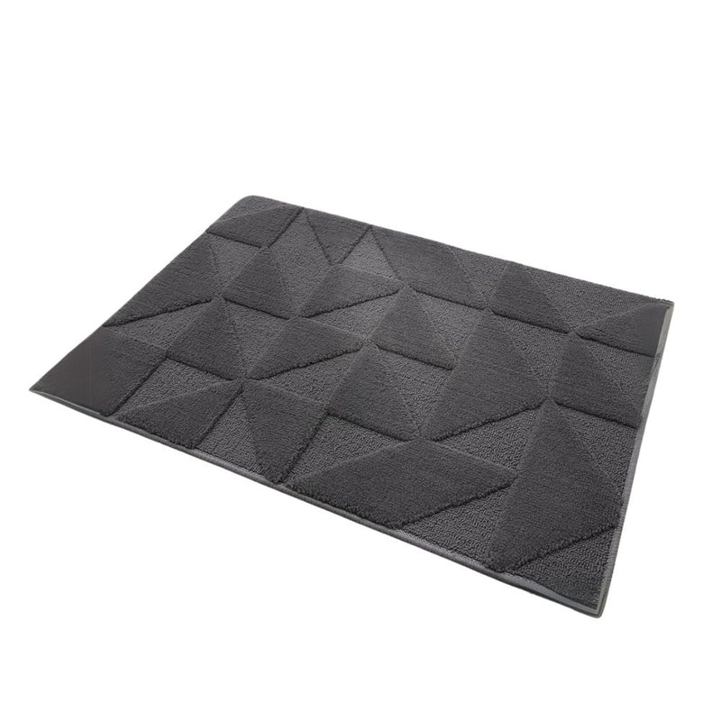 Anymat Doormat Black Geometric Non Slip Dirt Resistant Mat For Kitchen And Bathroom
