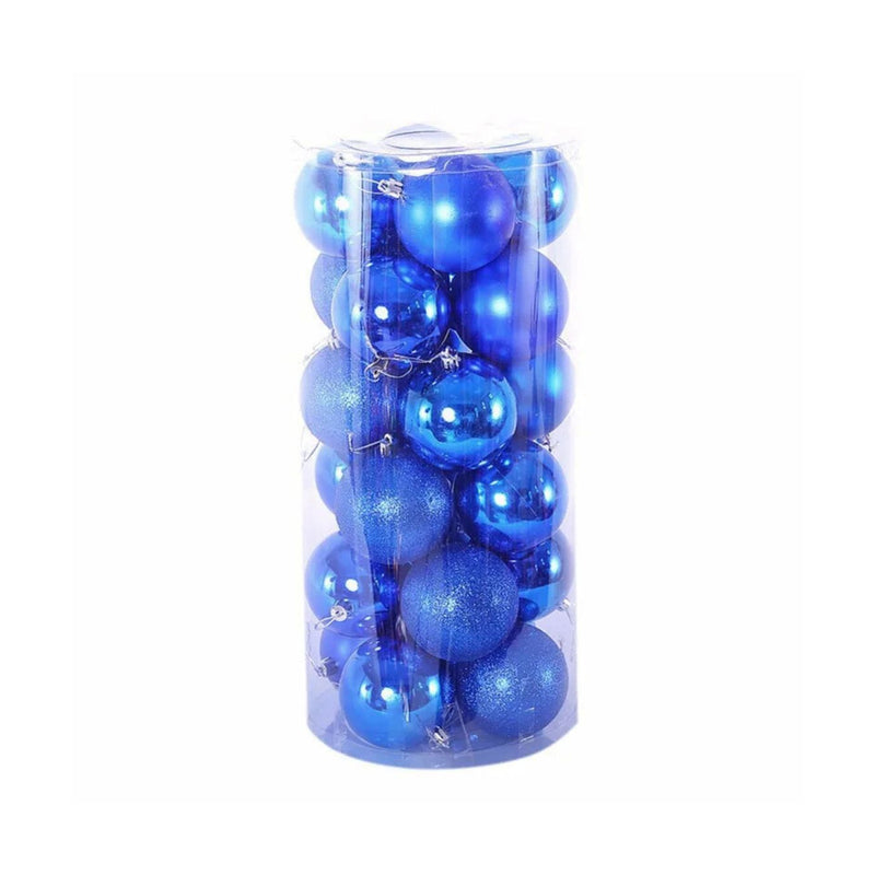 ANYDECO  Christmas Balls Blue Shiny Hanging Décor Ornaments