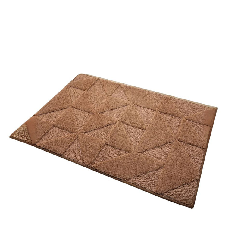 Anymat Doormat Brown Geometric Non Slip Dirt Resistant Mat For Kitchen And Bathroom