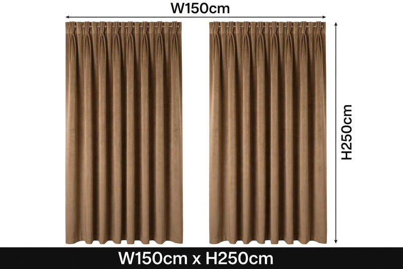 Anydrape 150cm Light Pawn High Quality Modern Velvet Blackout Curtains for Living Room Bedroom Dining Luxury Window Drape