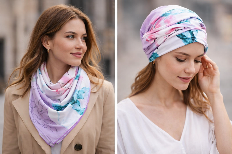 Anyyou Fashion Premium Satin Square Scarf – Grey Pink Silk-Feel Neckwrap for Women