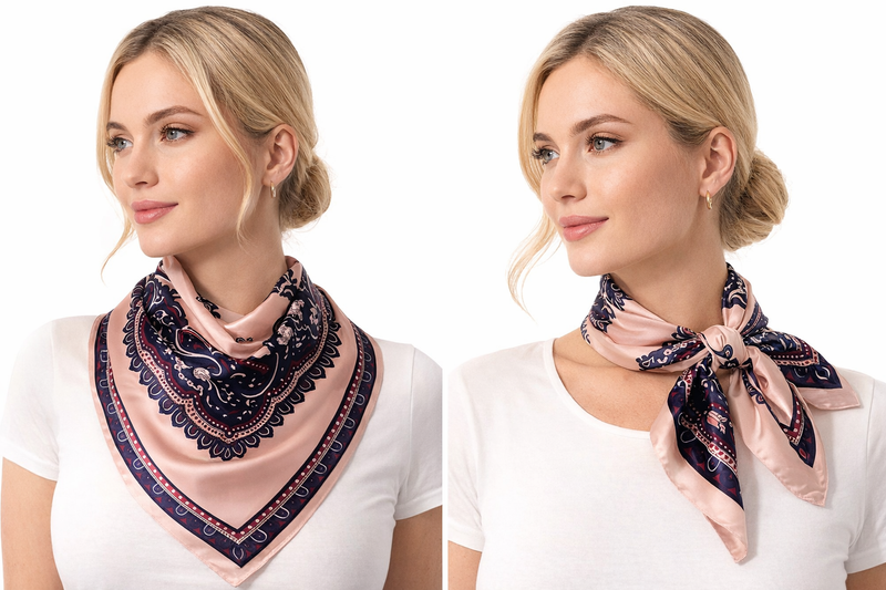 Anyyou Fashion Premium Satin Square Scarf – Khaki Silk-Feel Neckwrap for Women