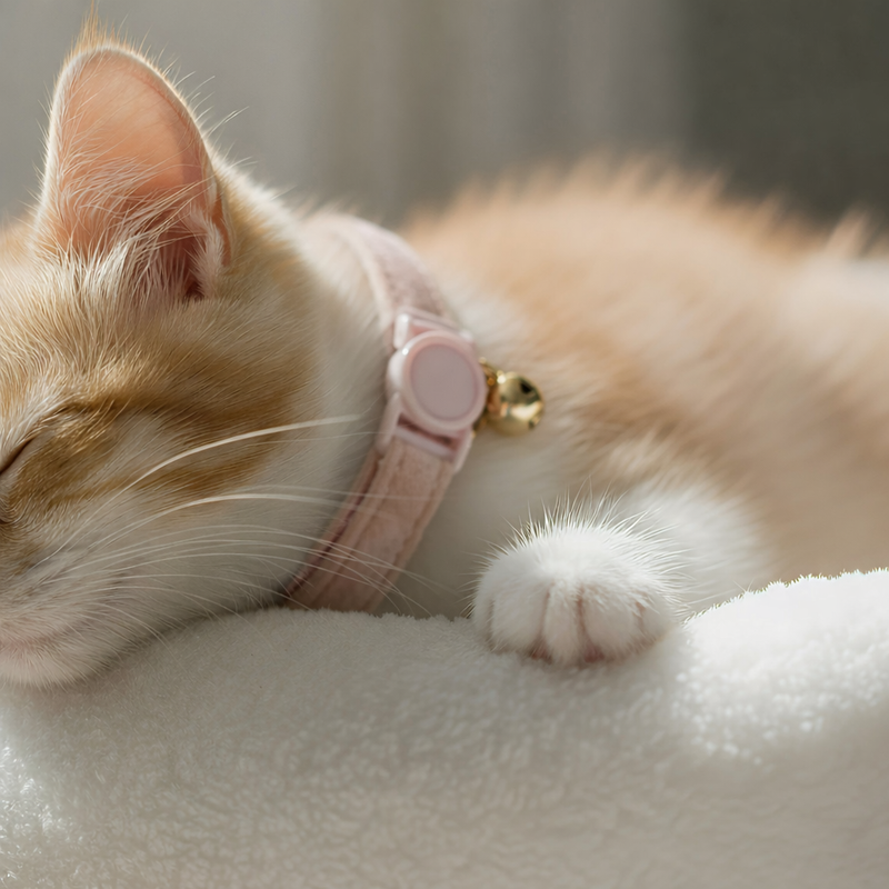 Anypet Stylish Baby Pink Cat Collar – Small Size with Safety Buckle, Bell & Durable Strap