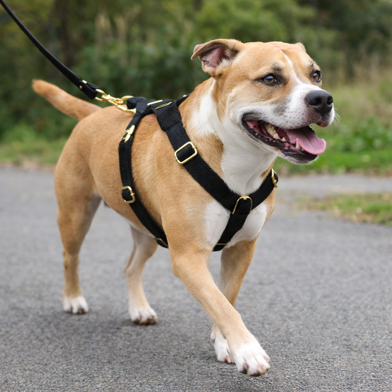 Anypet Heavy Duty Dog Leash – Black Lace Spiral Metal Harness Lead for Training & Walking