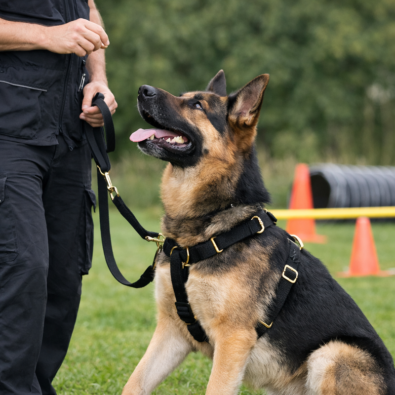 Anypet Heavy Duty Dog Leash – Black Lace Spiral Metal Harness Lead for Training & Walking