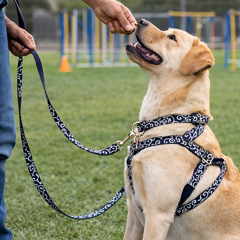 Anypet Heavy Duty Dog Leash – Blue Tang Spiral Metal Harness Lead for Training & Walking