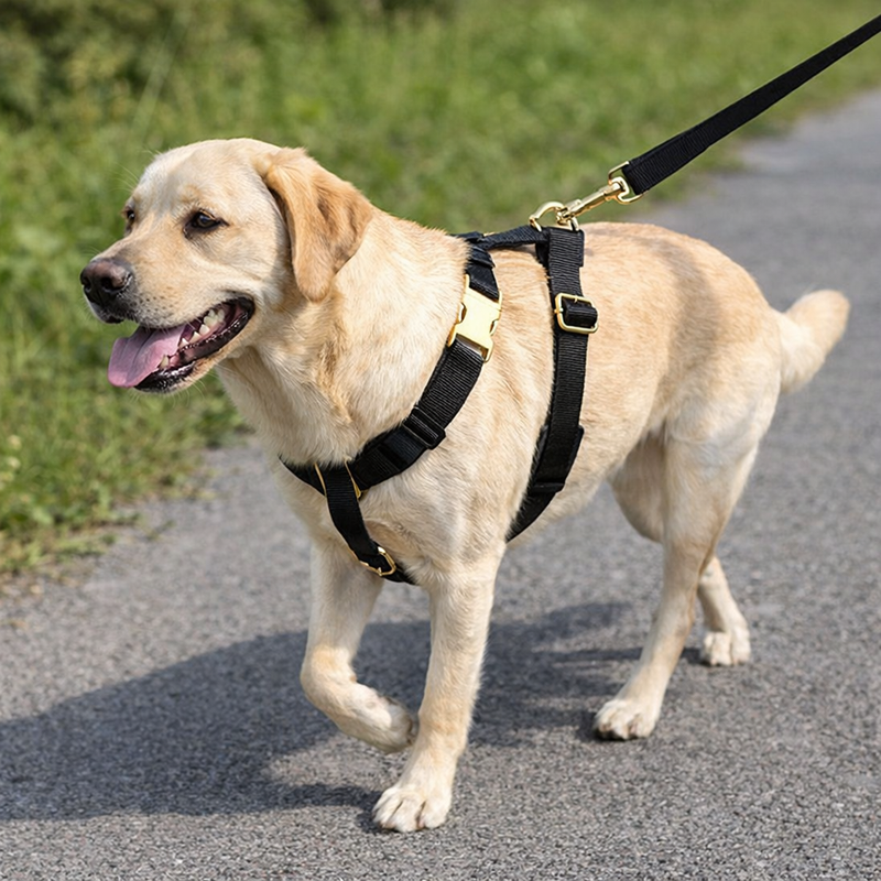 Anypet Heavy Duty Dog Leash – Black Crystal Spiral Metal Harness Lead for Training & Walking