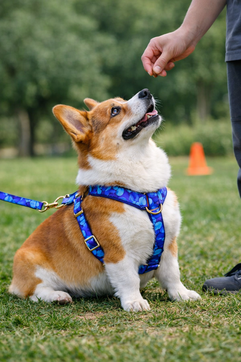 Anypet Heavy Duty Dog Leash – Blue Mermaid Spiral Metal Harness Lead for Training & Walking