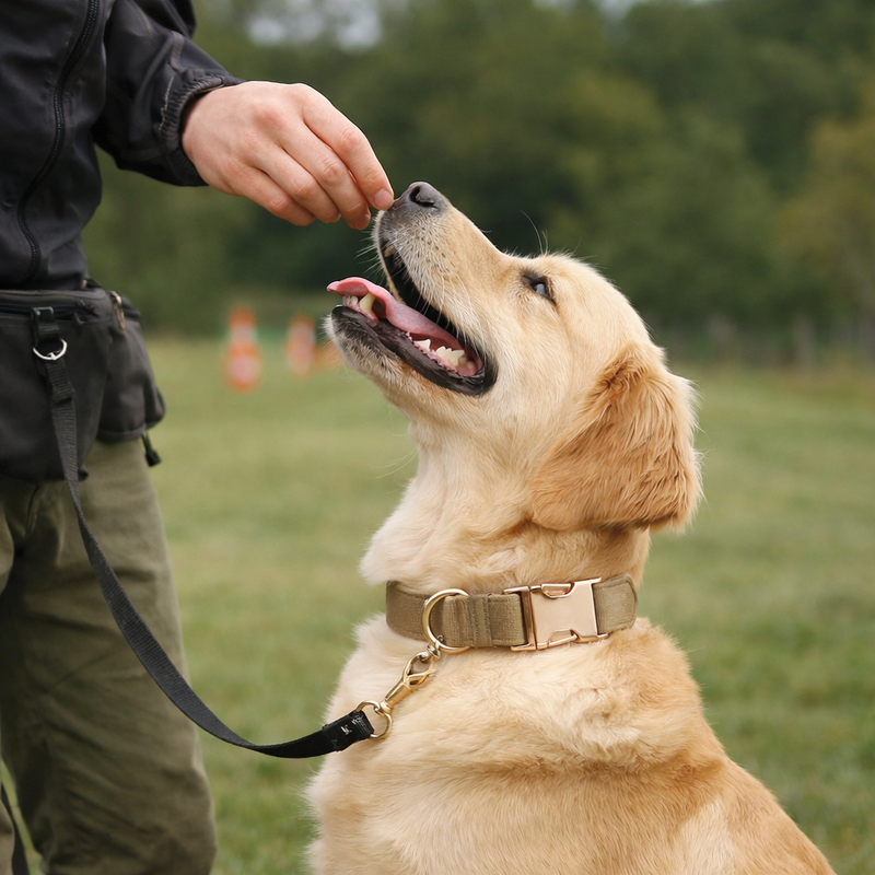Anypet Velvet Beige Dog Collar – Stylish Pet Accessory