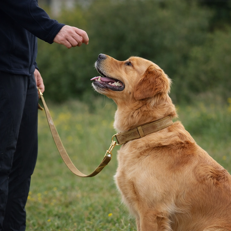 Anypet Dog Leash – Khaki Metal Harness Lead for Training & Walking
