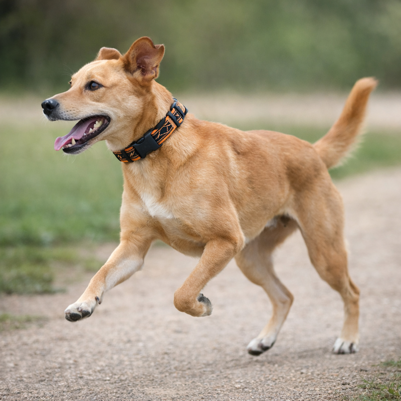 Anypet Velvet Brown Mustard Dog Collar– Stylish Pet Accessory
