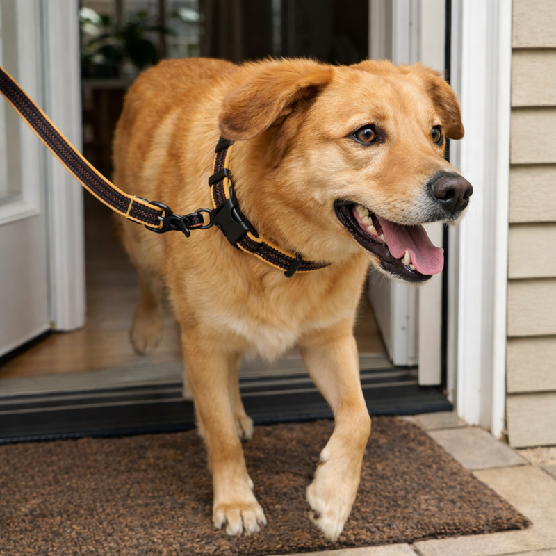 Anypet Dog Leash Set – Brown Mustard Rope Harness Lead for Training & Walking
