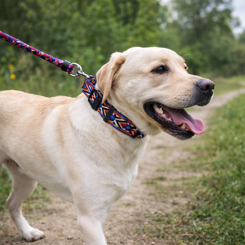 Anypet Maroon Art Dog Collar - Stylish Comfortable Dog Accessory