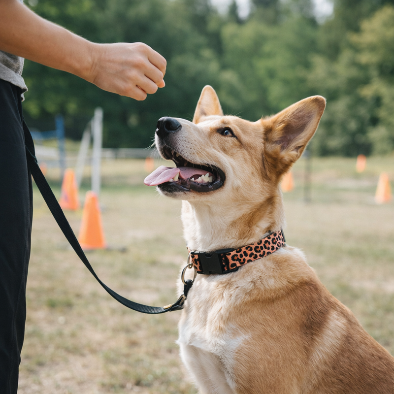 Anypet Brown Leopard Dog Collar - Stylish Comfortable Dog Accessory