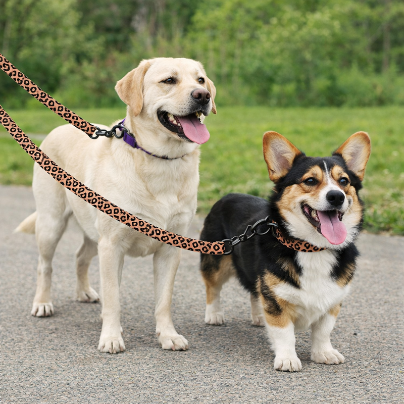 Anypet Brown Leopard Dog Leash - Stylish Comfortable Dog Accessory