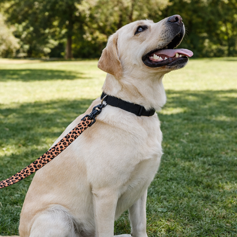 Anypet Brown Leopard Dog Leash - Stylish Comfortable Dog Accessory
