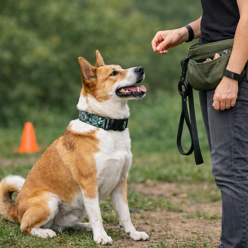 Anypet Green Aztec Dog Collar - Stylish Comfortable Dog Accessory