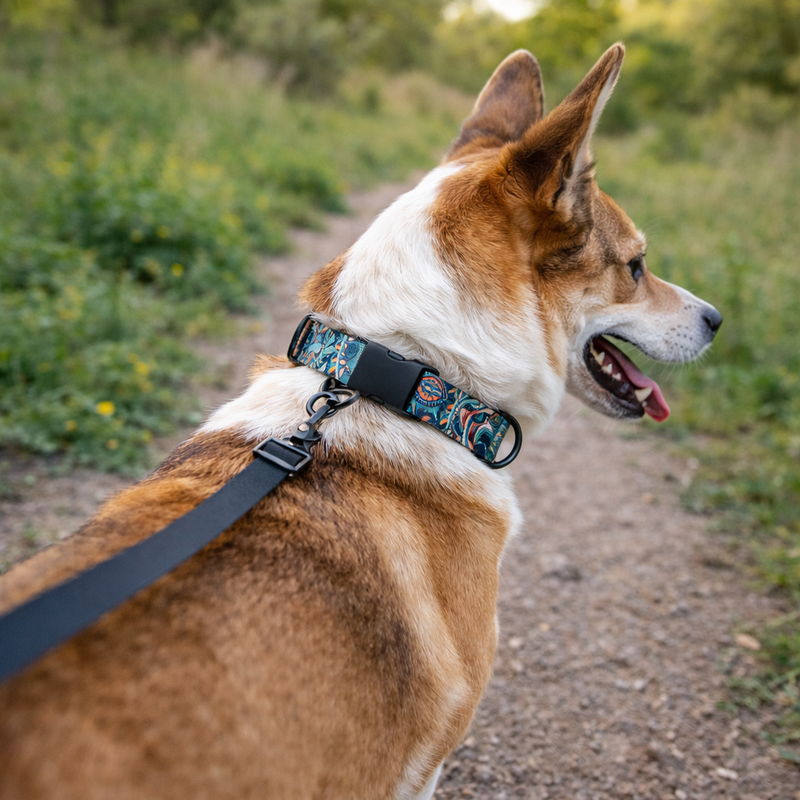 Anypet Green Aztec Dog Collar - Stylish Comfortable Dog Accessory