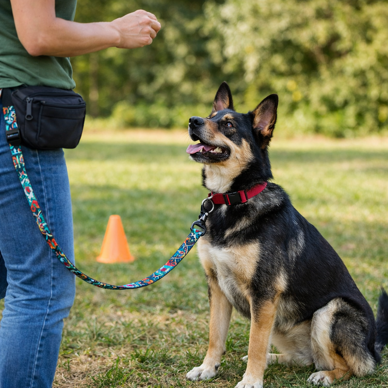 Anypet Green Aztec Dog Leash - Stylish Comfortable Dog Accessory